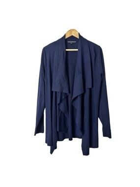 Cyprus Open Waterfall Knit Cardigan Sweater Large Women’s Blue Work Boho Career